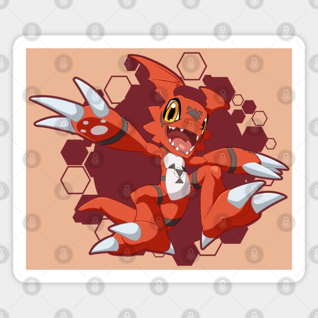 Guilmon Chibi Magnet by PRPrints